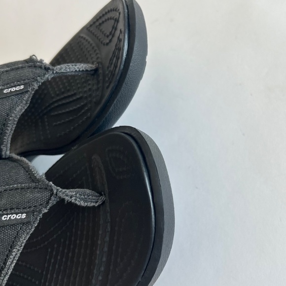 Men’s Crocs Black Canvas Rubber Flip Flops size 8 - Picture 14 of 14